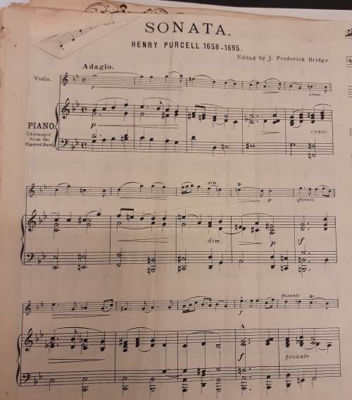 Frederick Bridge's 1903 edition of Purcell's Sonata in G minor
